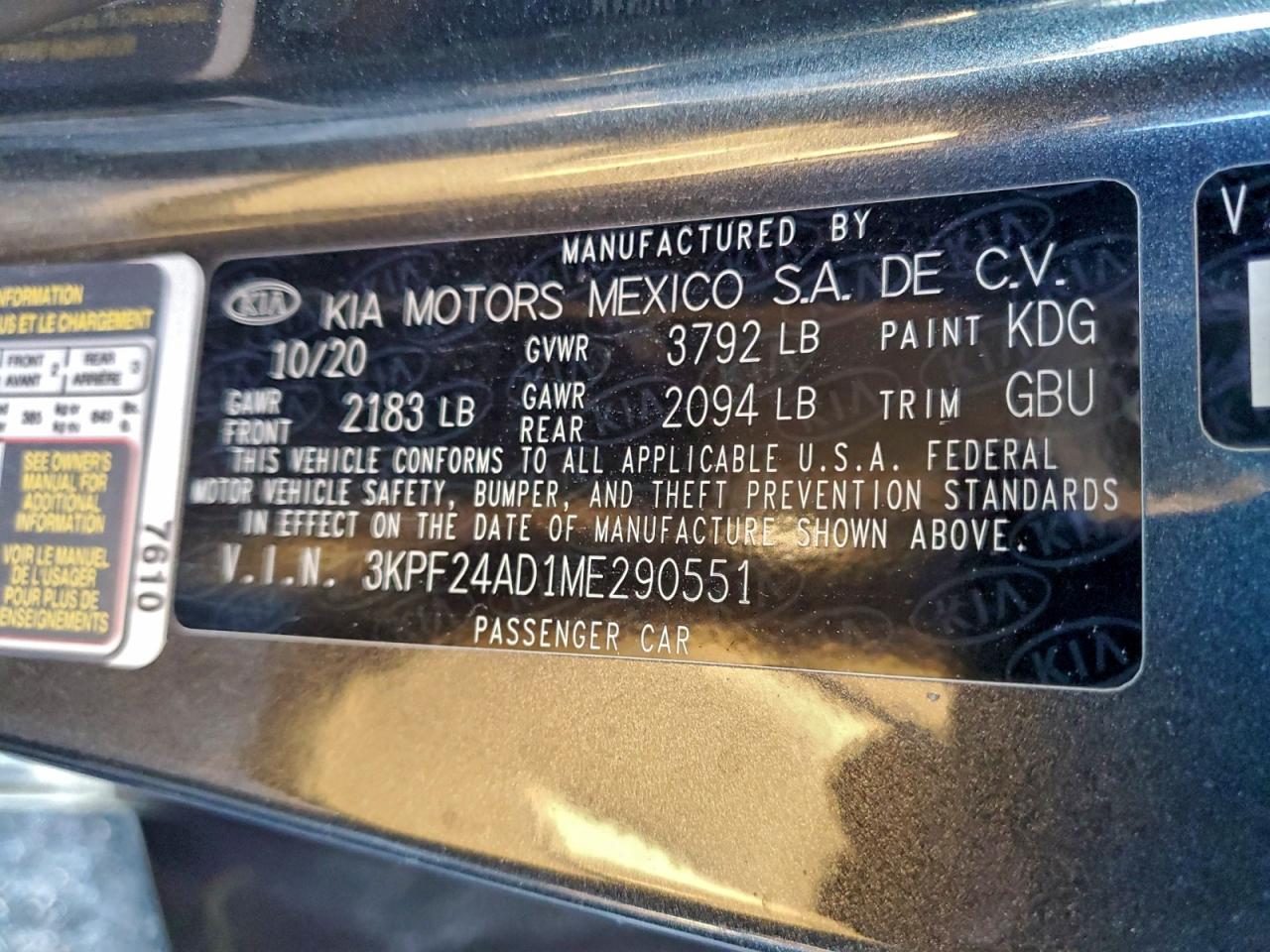 2021 KIA FORTE FE photo 13