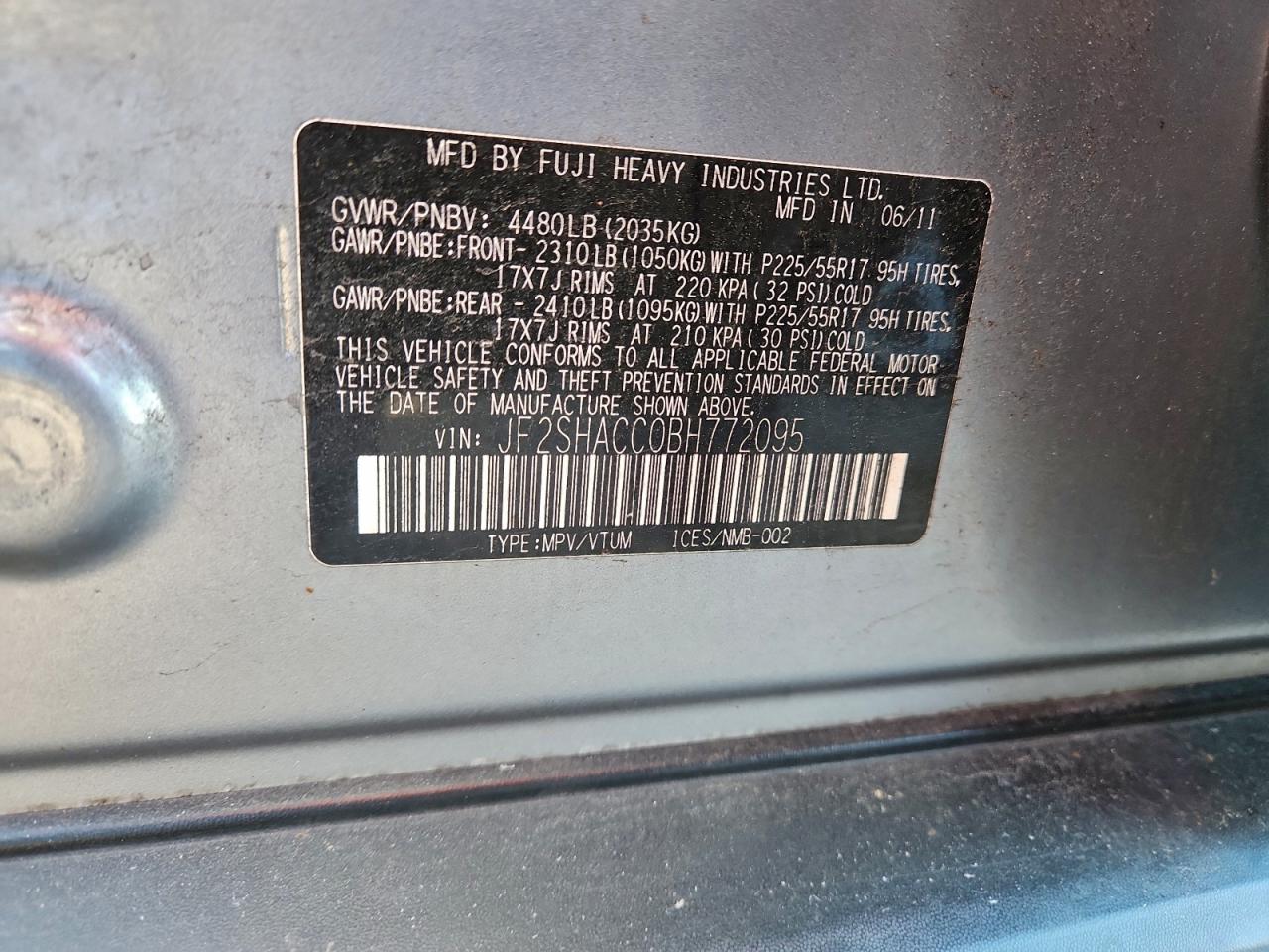 2011 SUBARU FORESTER 2.5X PREMIUM photo 14
