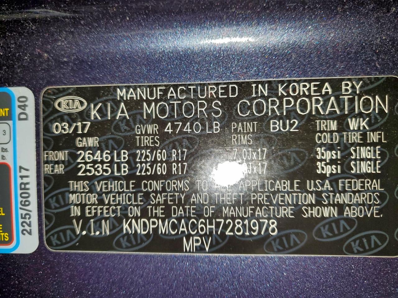2017 KIA SPORTAGE LX photo 13