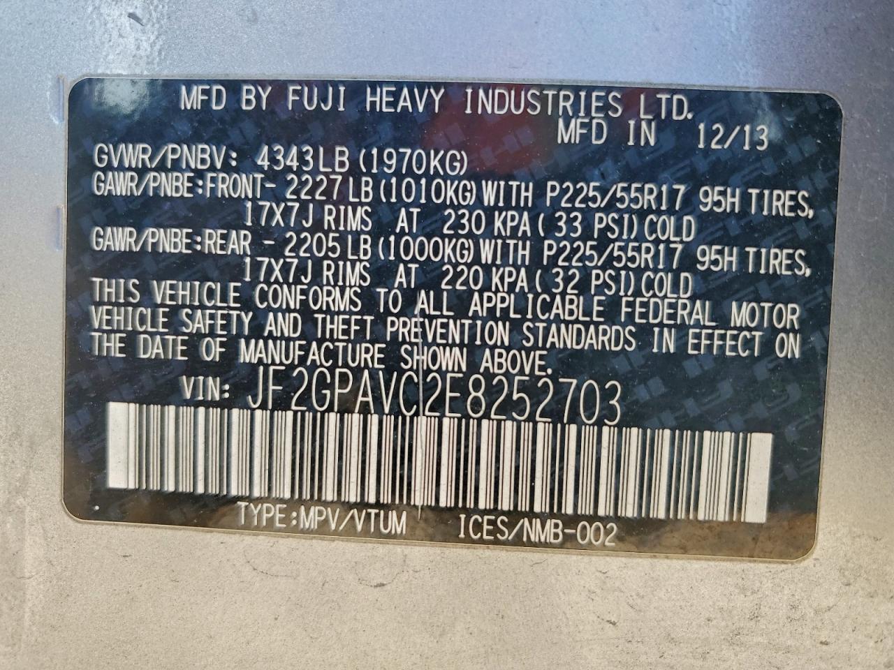 2014 SUBARU XV CROSSTREK 2.0 PREMIUM photo 13