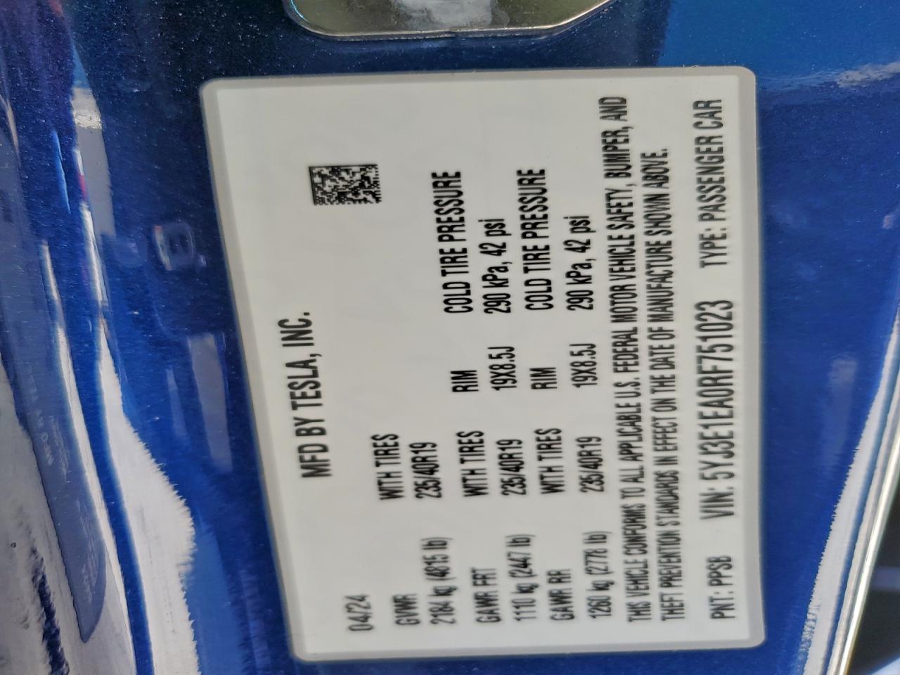 2024 TESLA MODEL 3 photo 13