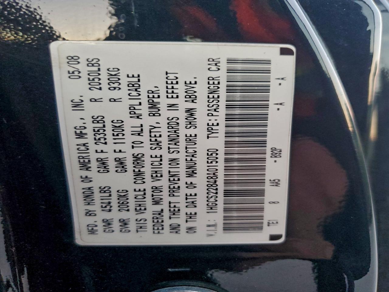 2008 HONDA ACCORD EXL photo 13