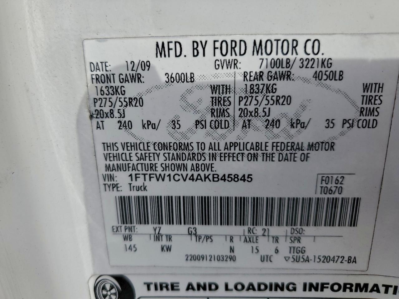 2010 FORD F150 SUPERCREW photo 12