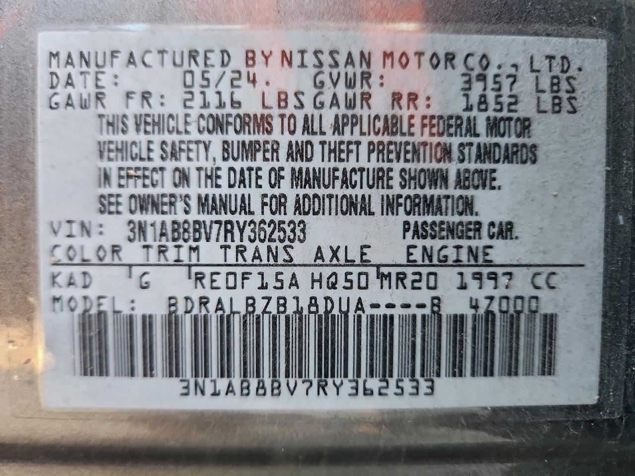 2024 NISSAN SENTRA S photo 12