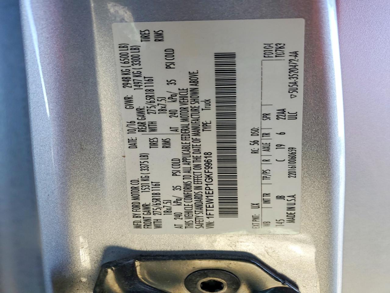 2016 FORD F150 SUPERCREW photo 34