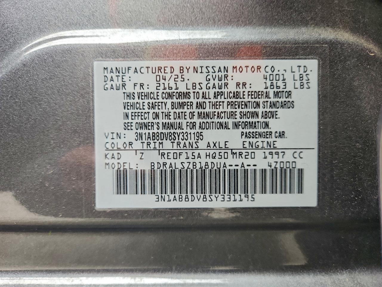 2025 NISSAN SENTRA SR photo 12