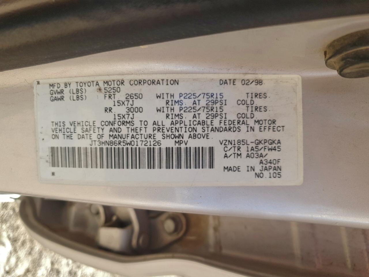1998 TOYOTA 4RUNNER SR5 photo 13