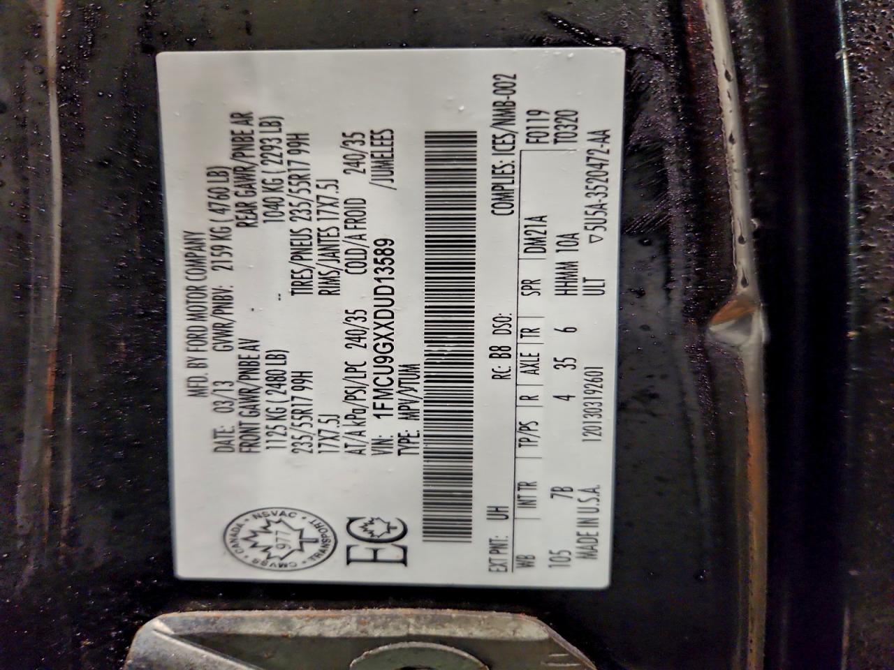 2013 FORD ESCAPE SE photo 13