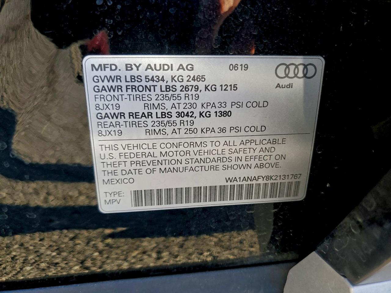 2019 AUDI Q5 PREMIUM photo 13