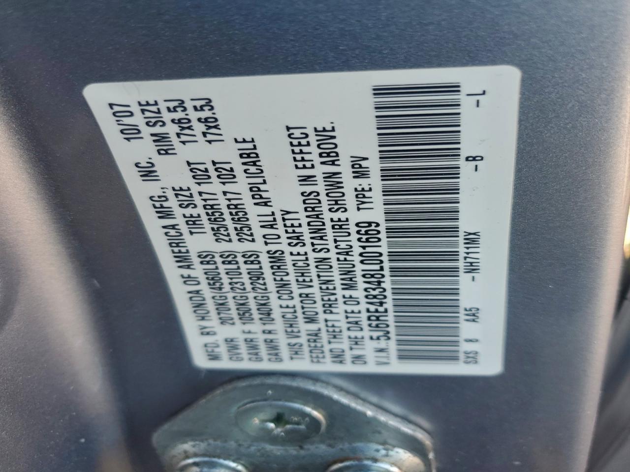 2008 HONDA CR-V LX photo 13