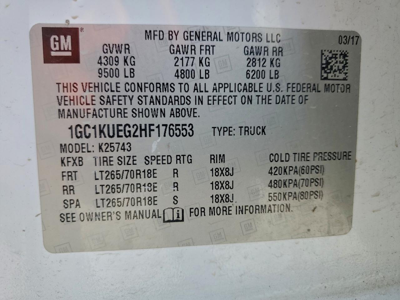 2017 CHEVROLET SILVERADO K2500 HEAVY DUTY photo 12