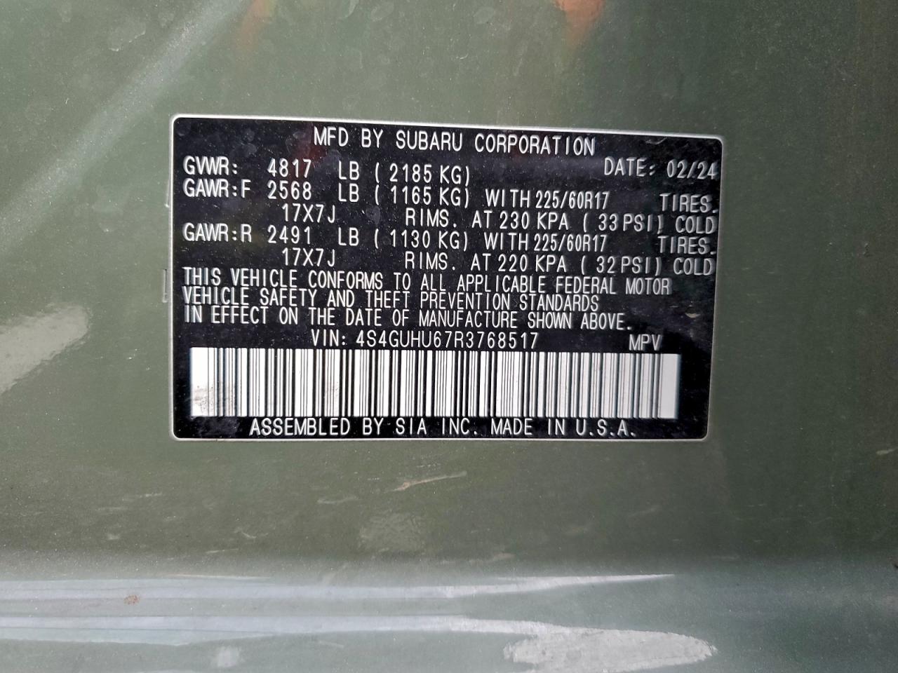 2024 SUBARU CROSSTREK WILDERNESS photo 13