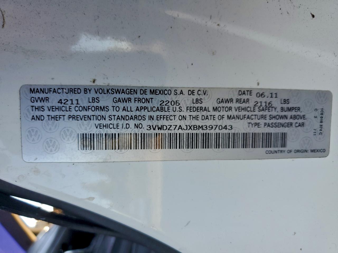 2011 VOLKSWAGEN JETTA SE photo 12