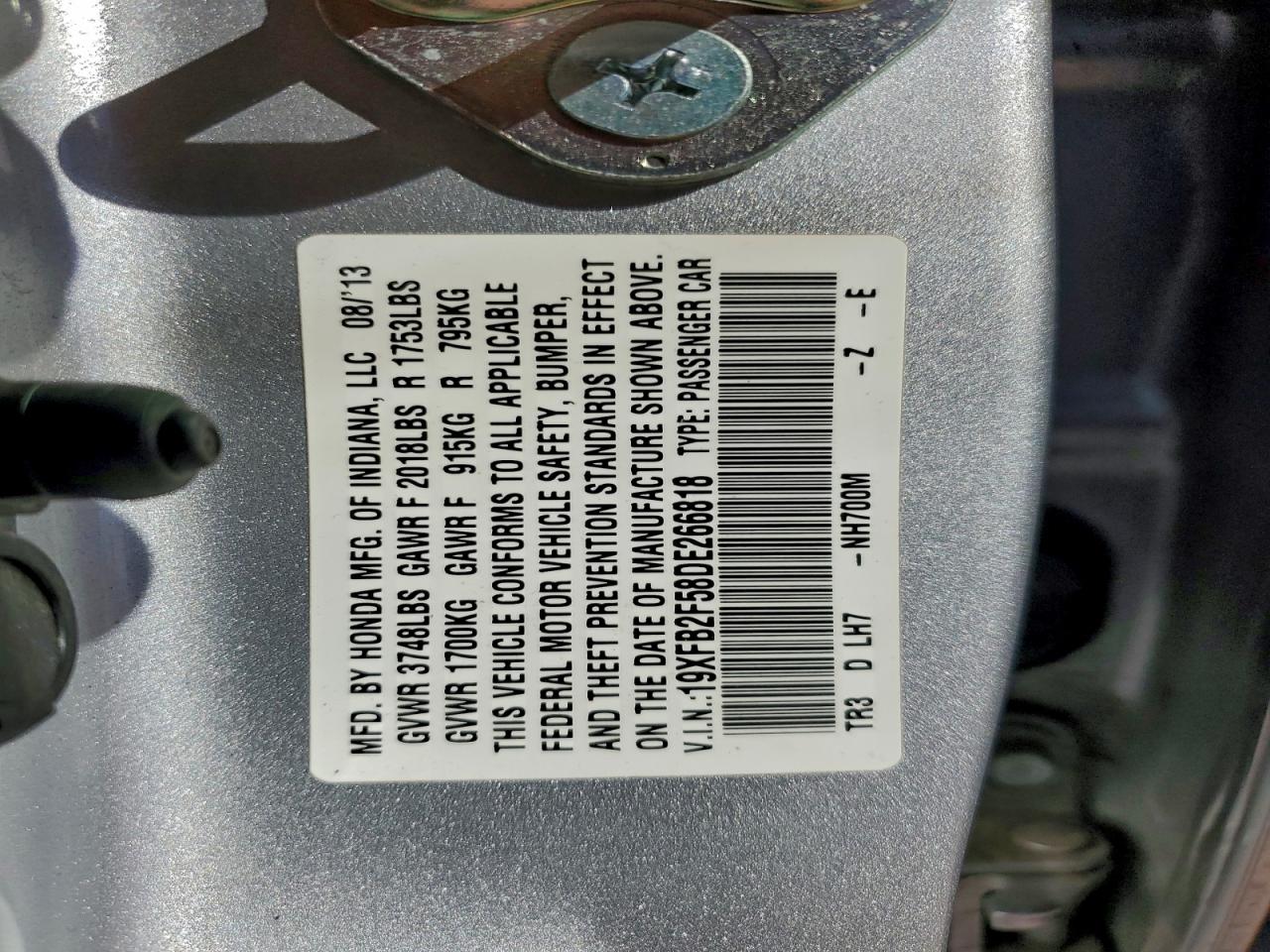 2013 HONDA CIVIC LX photo 12