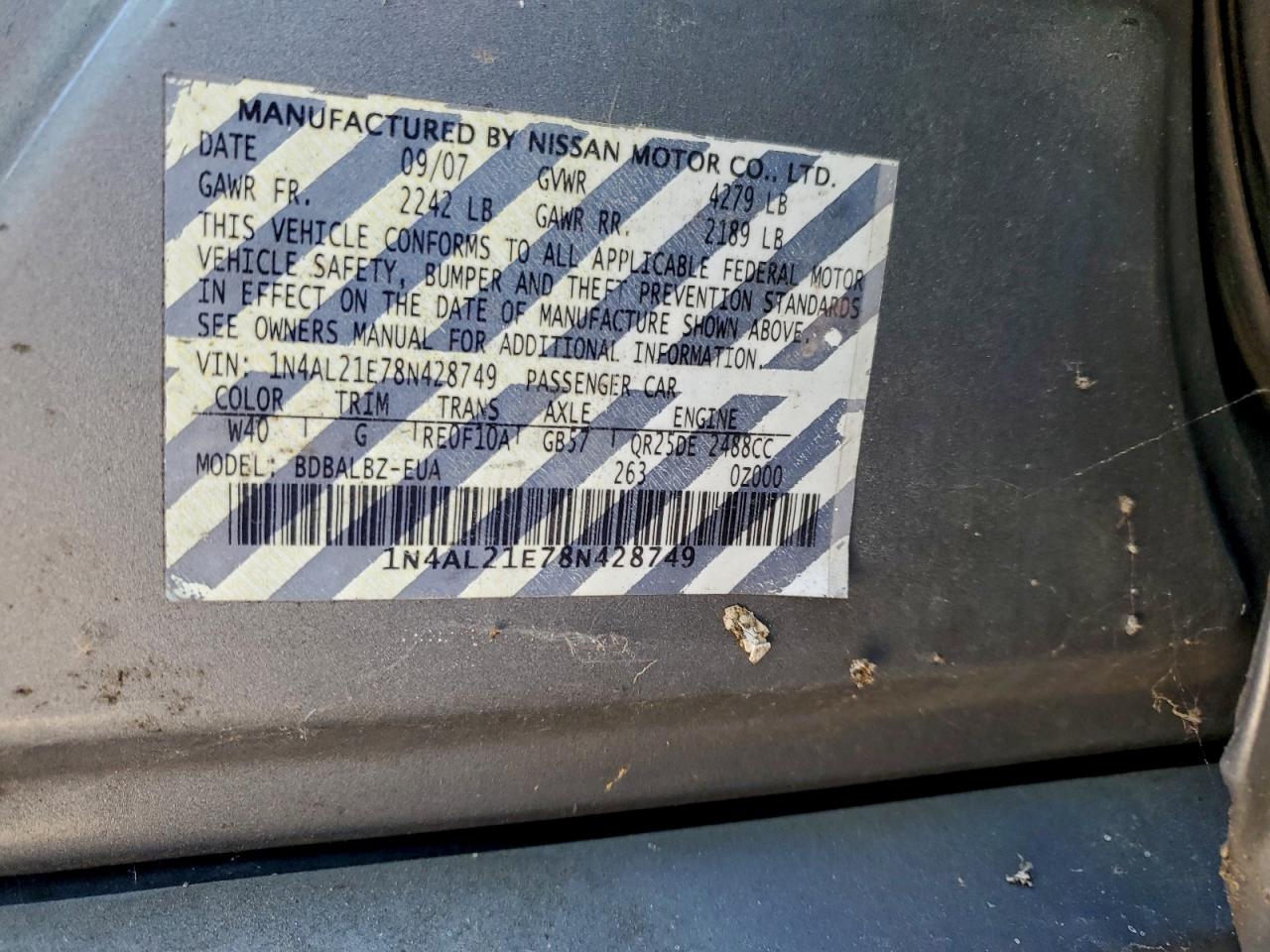 2008 NISSAN ALTIMA 2.5 photo 12