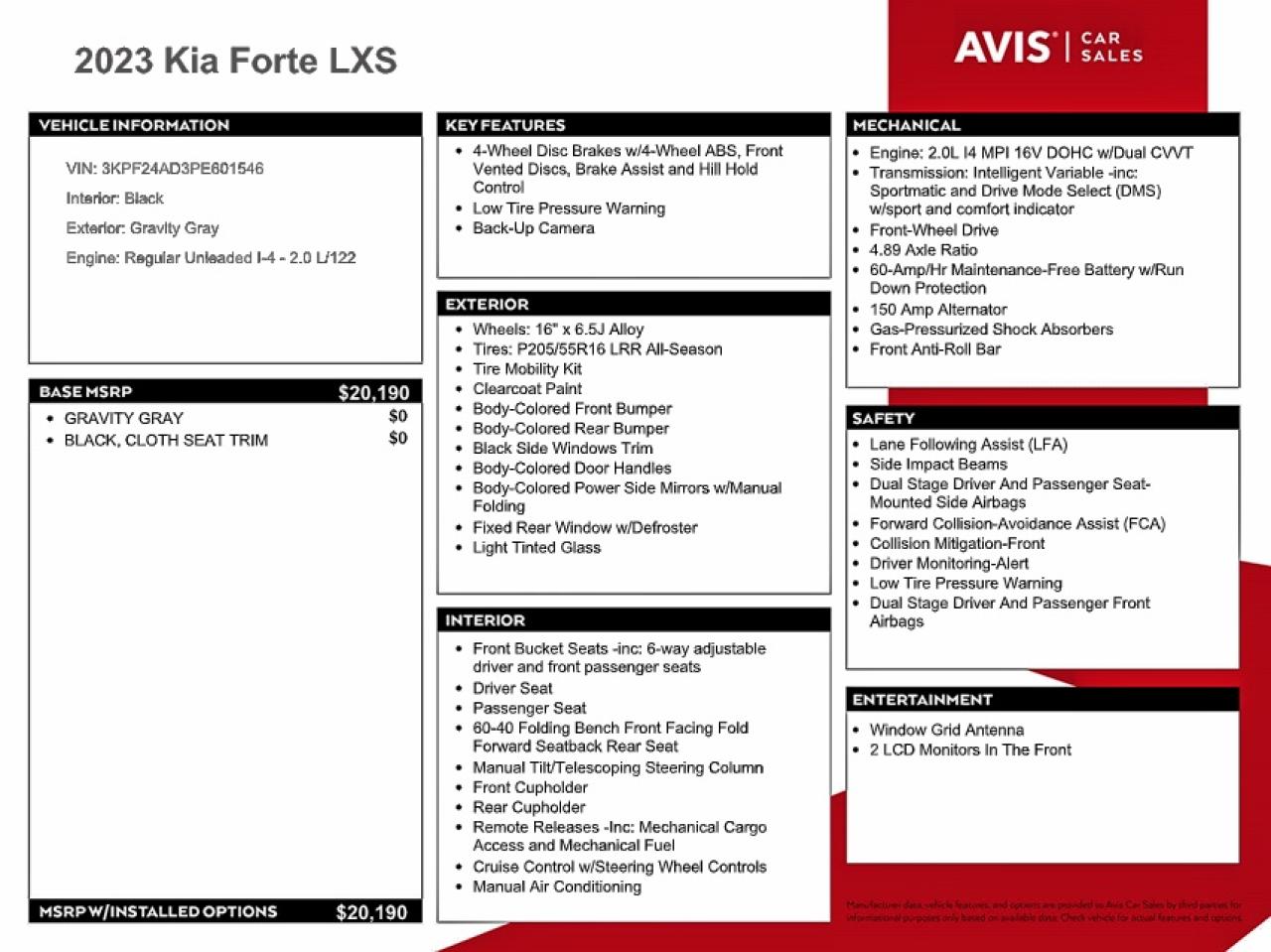2023 KIA FORTE LX photo 12