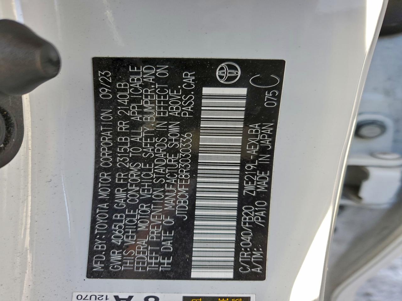 2024 TOYOTA COROLLA LE photo 13