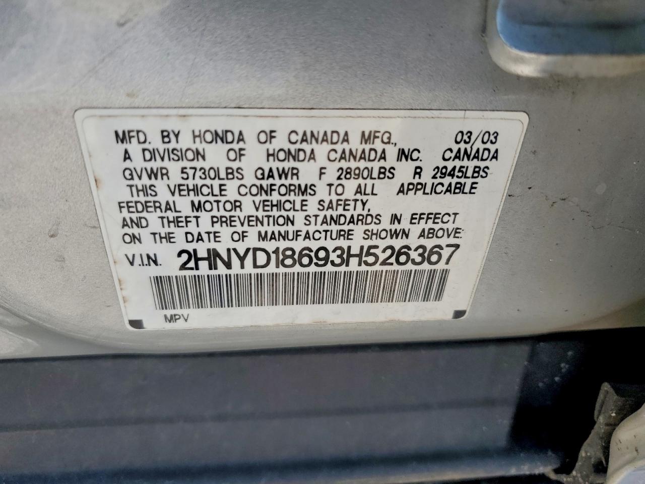 2003 ACURA MDX TOURING photo 13