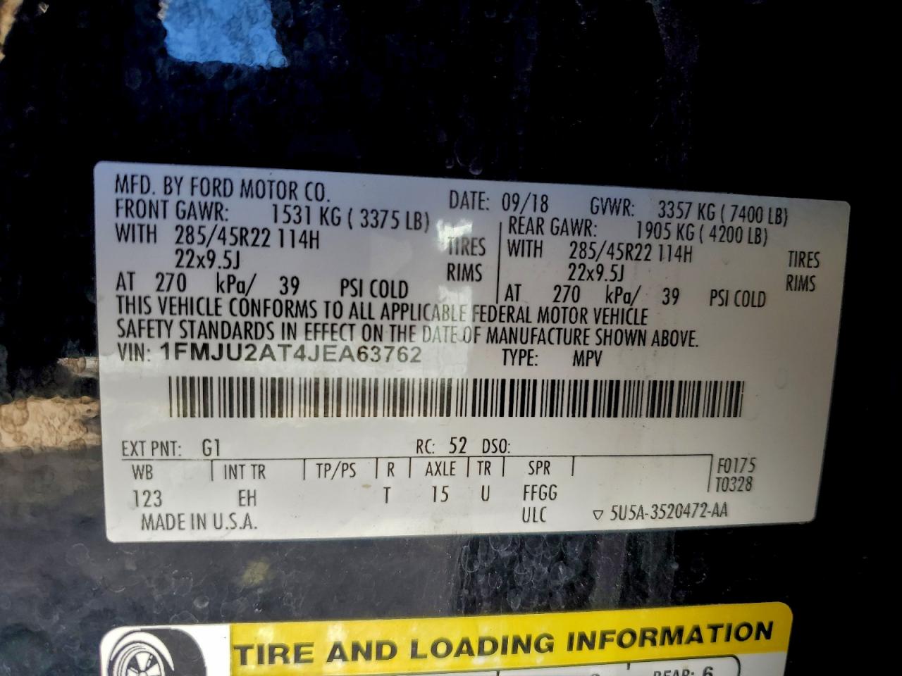2018 FORD EXPEDITION LIMITED photo 13