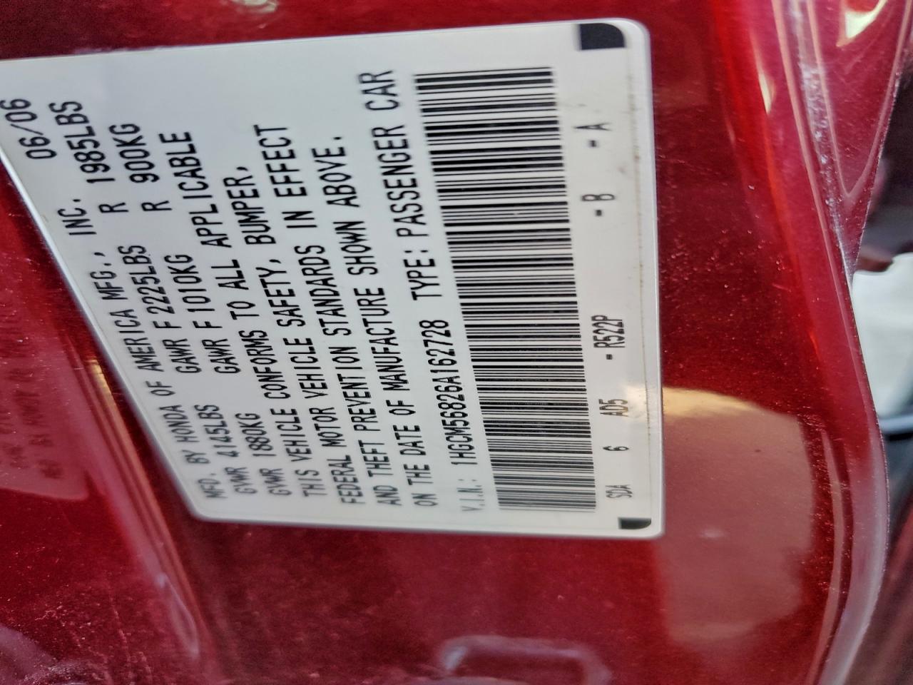 2006 HONDA ACCORD EX photo 13