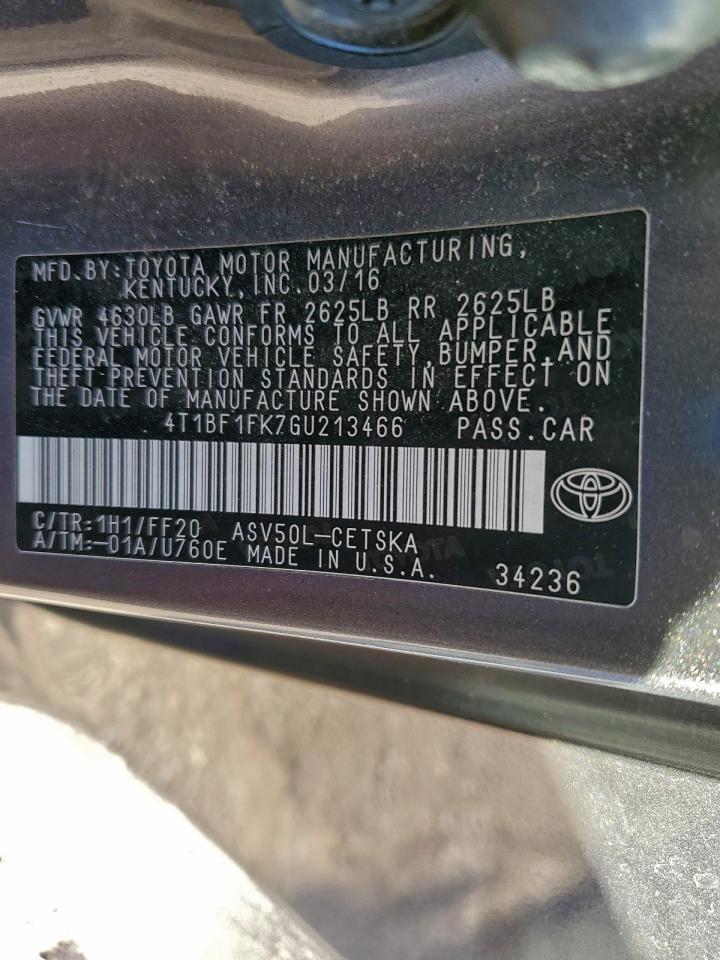 2016 TOYOTA CAMRY LE photo 12