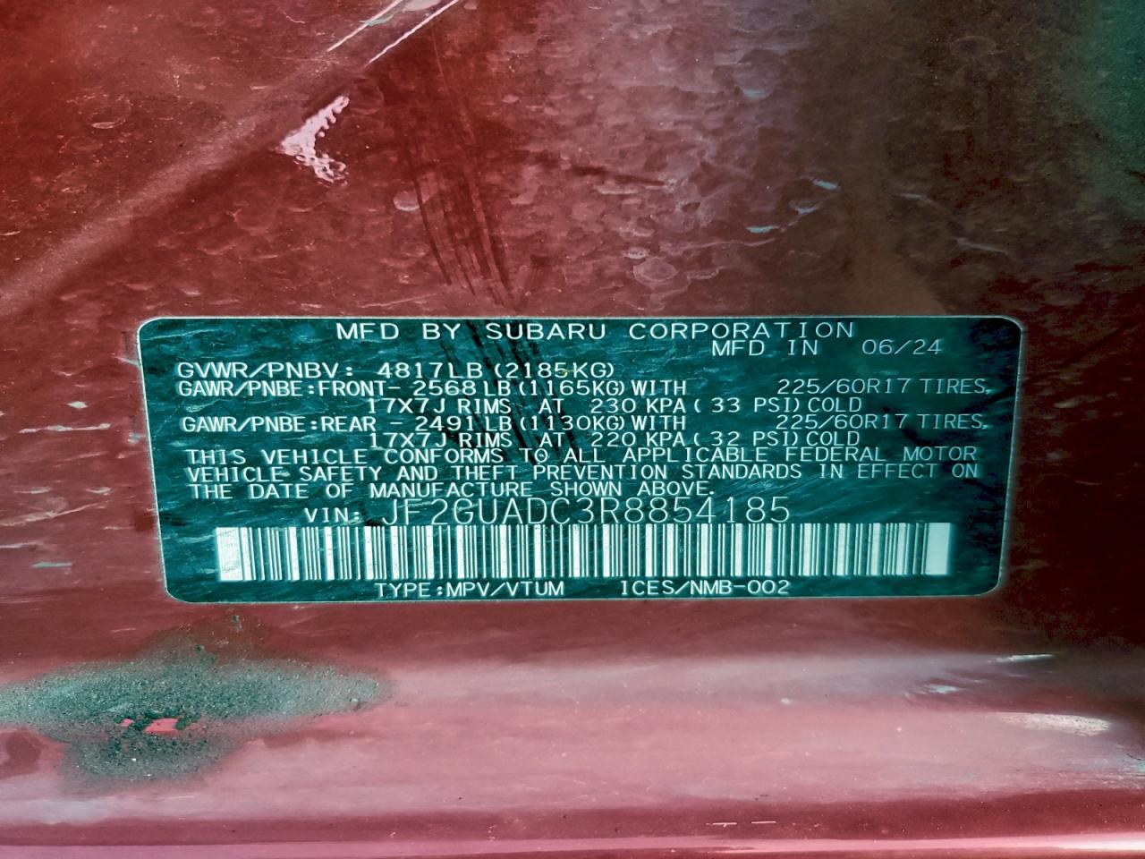 2024 SUBARU CROSSTREK PREMIUM photo 23