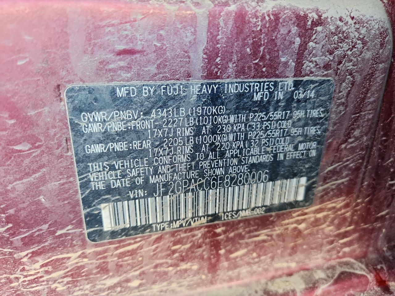 2014 SUBARU XV CROSSTREK 2.0 PREMIUM photo 12