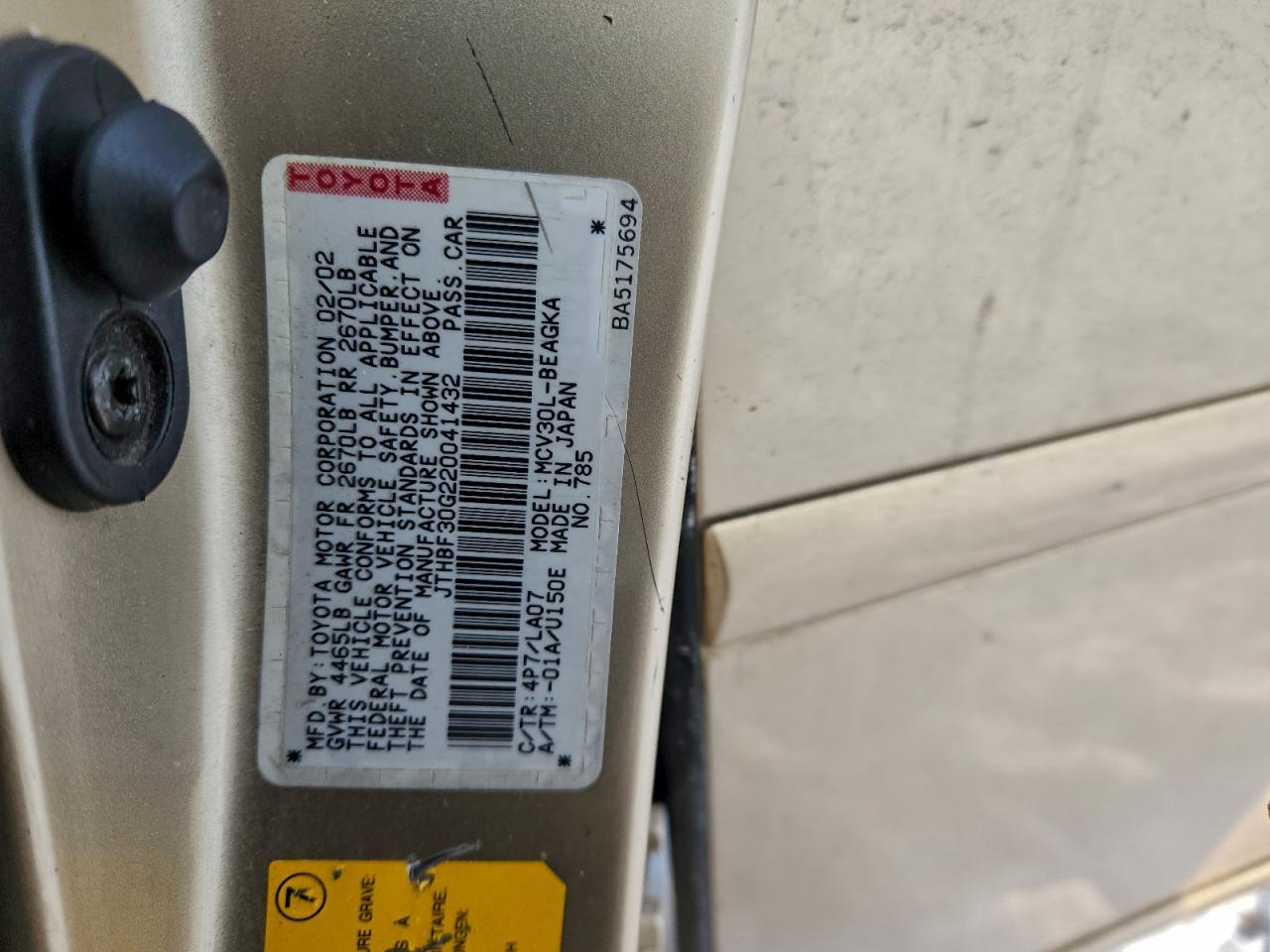 2002 LEXUS ES 300 photo 12