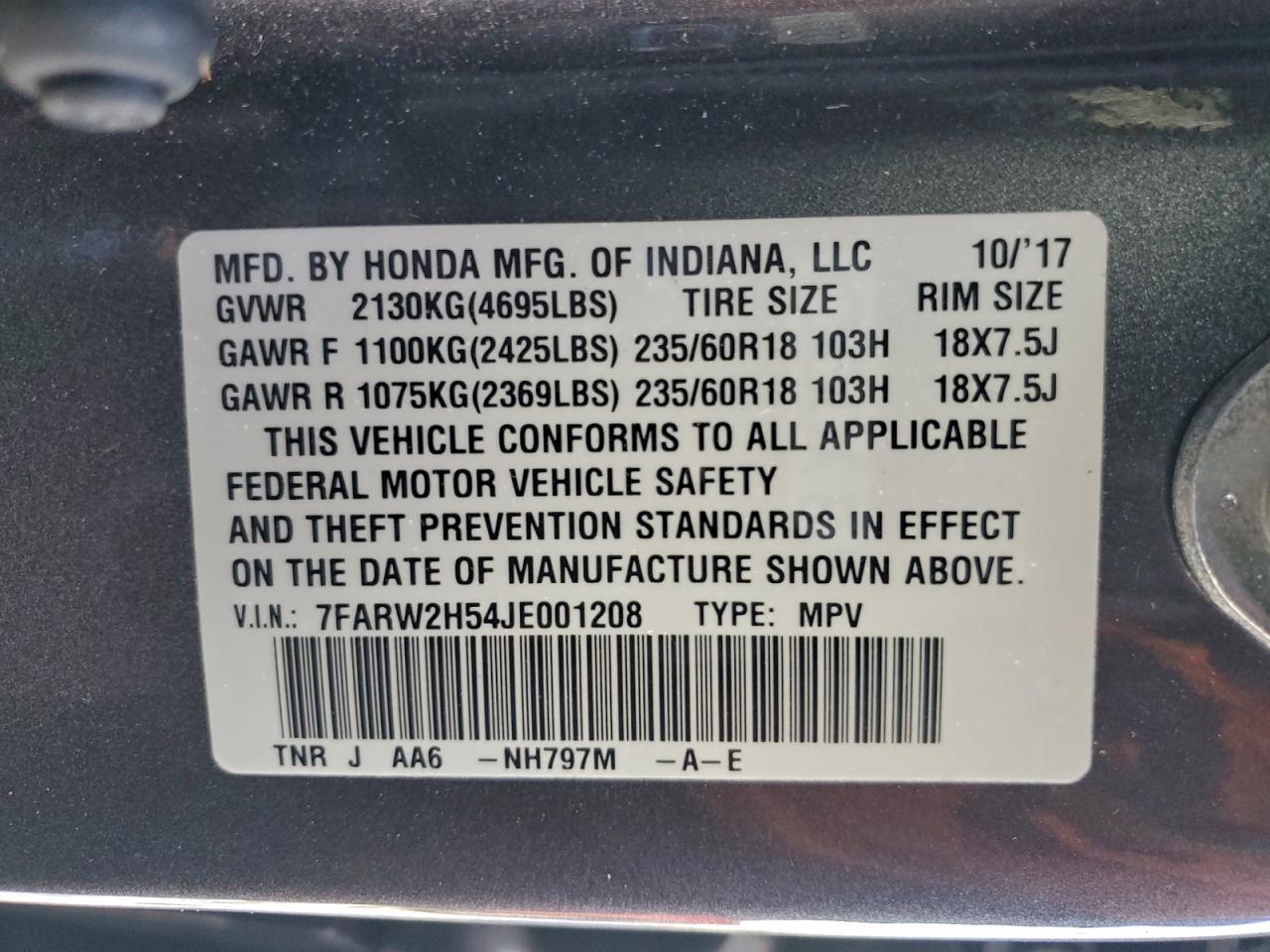 2018 HONDA CR-V EX photo 12