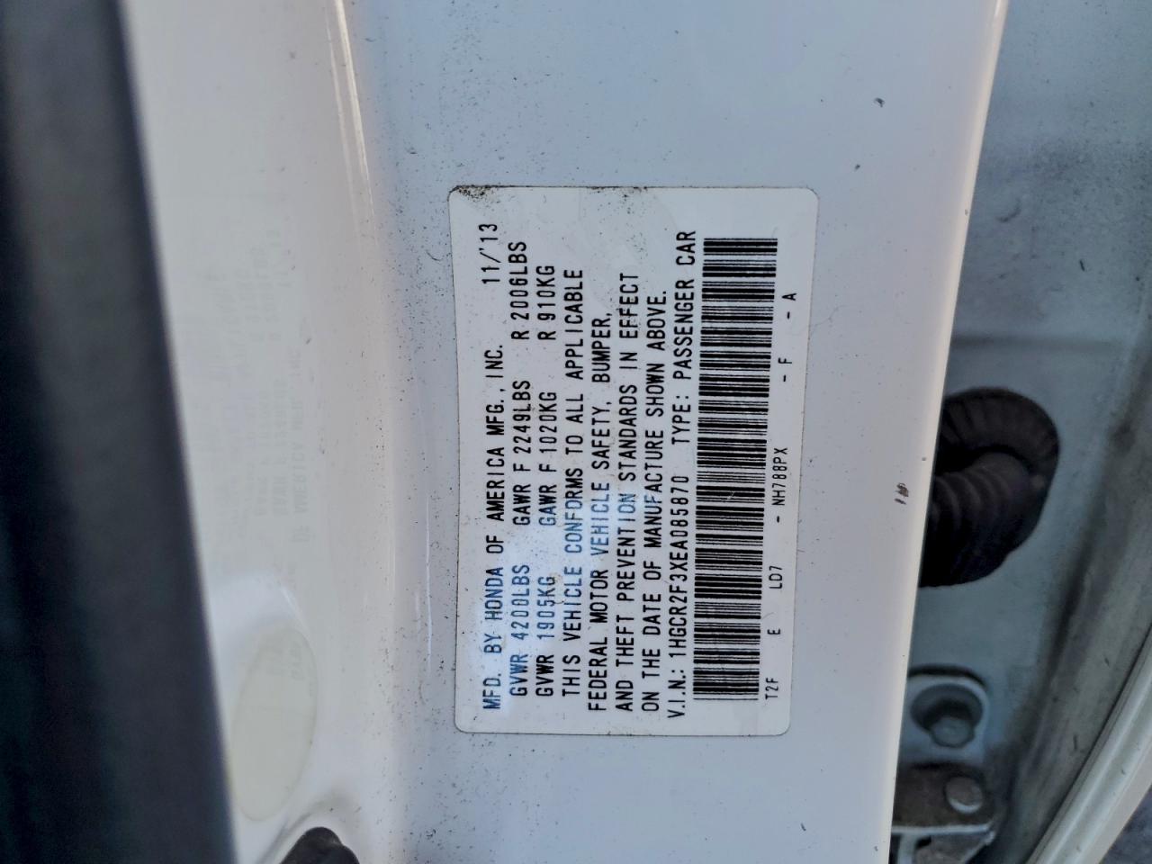 2014 HONDA ACCORD LX photo 12