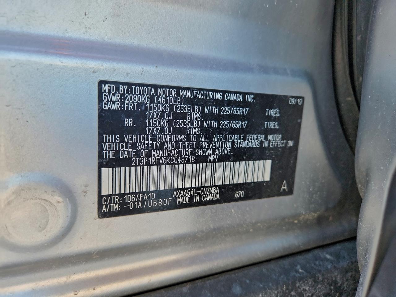 2019 TOYOTA RAV4 XLE photo 13