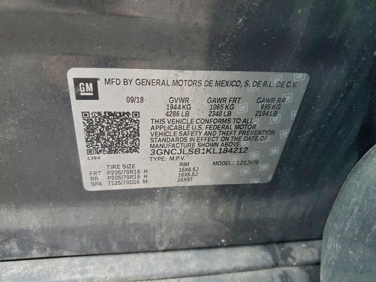 2019 CHEVROLET TRAX 1LT photo 13