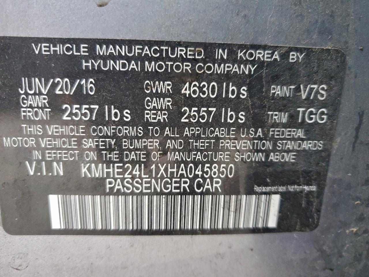 2017 HYUNDAI SONATA HYBRID photo 13