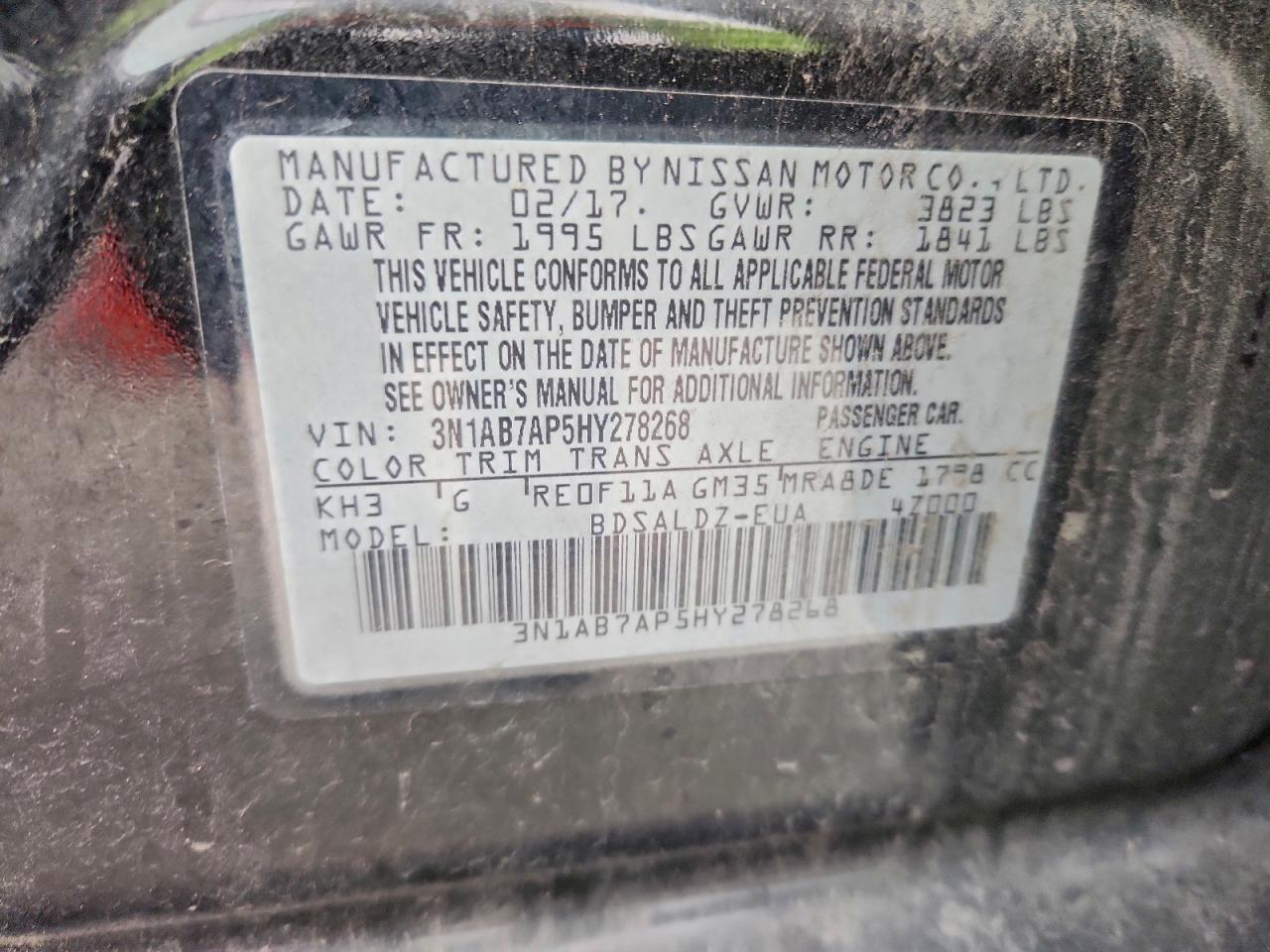 2017 NISSAN SENTRA S photo 12