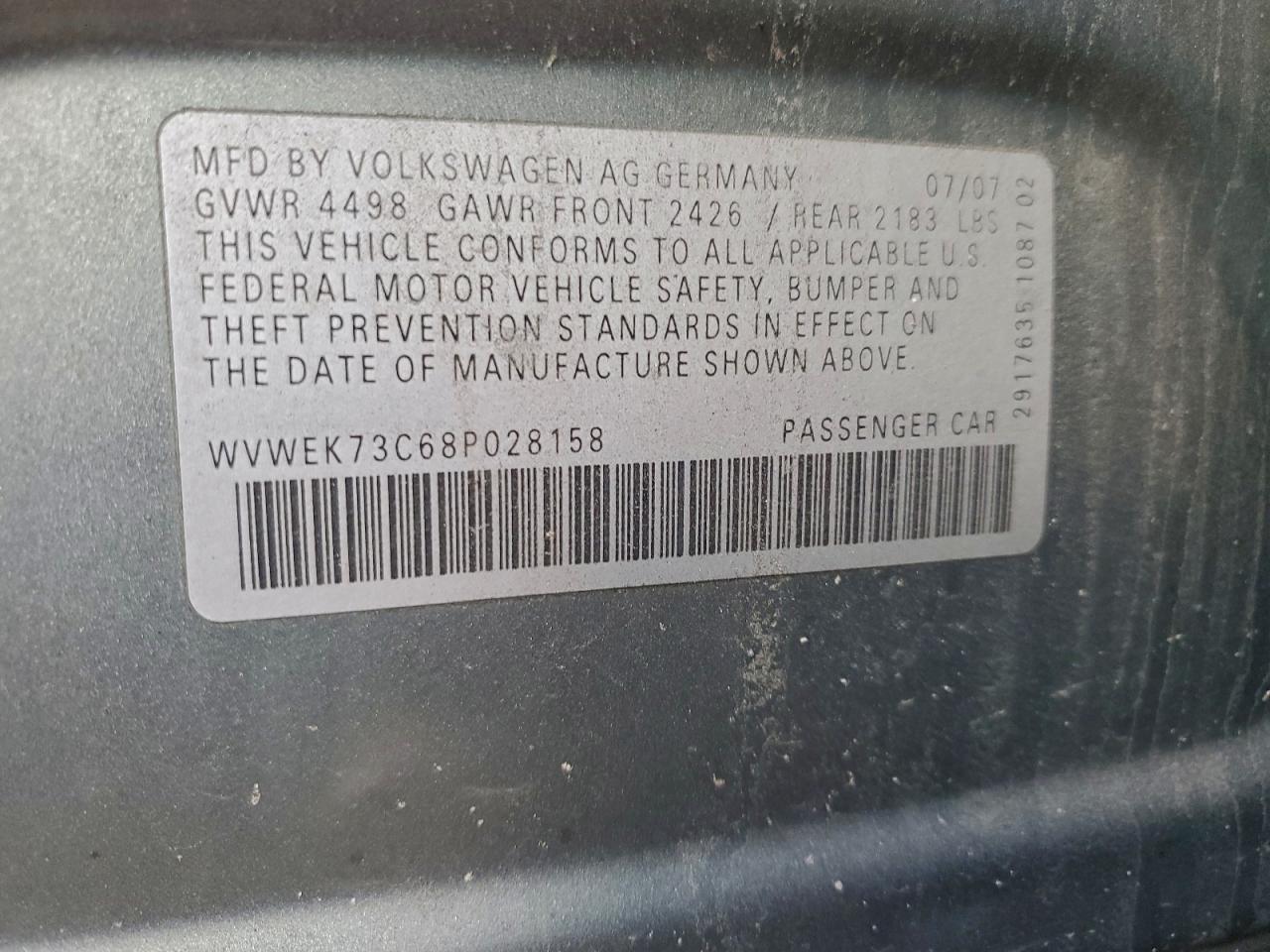 2008 VOLKSWAGEN PASSAT LUX photo 12