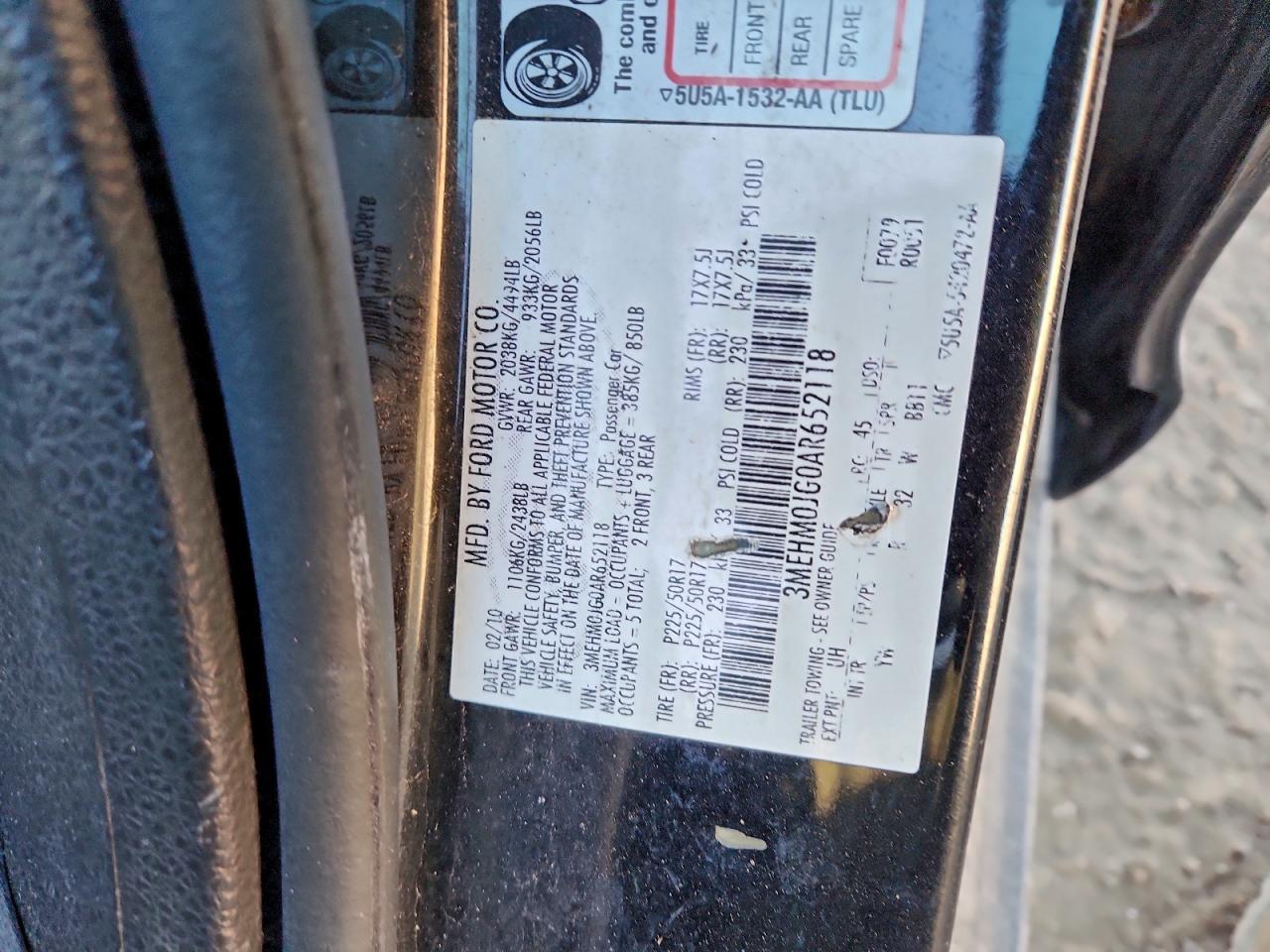 2010 MERCURY MILAN PREMIER photo 12