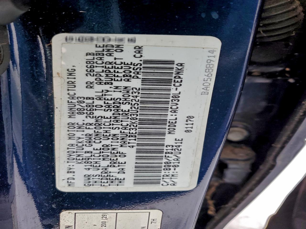 2003 TOYOTA CAMRY LE photo 12