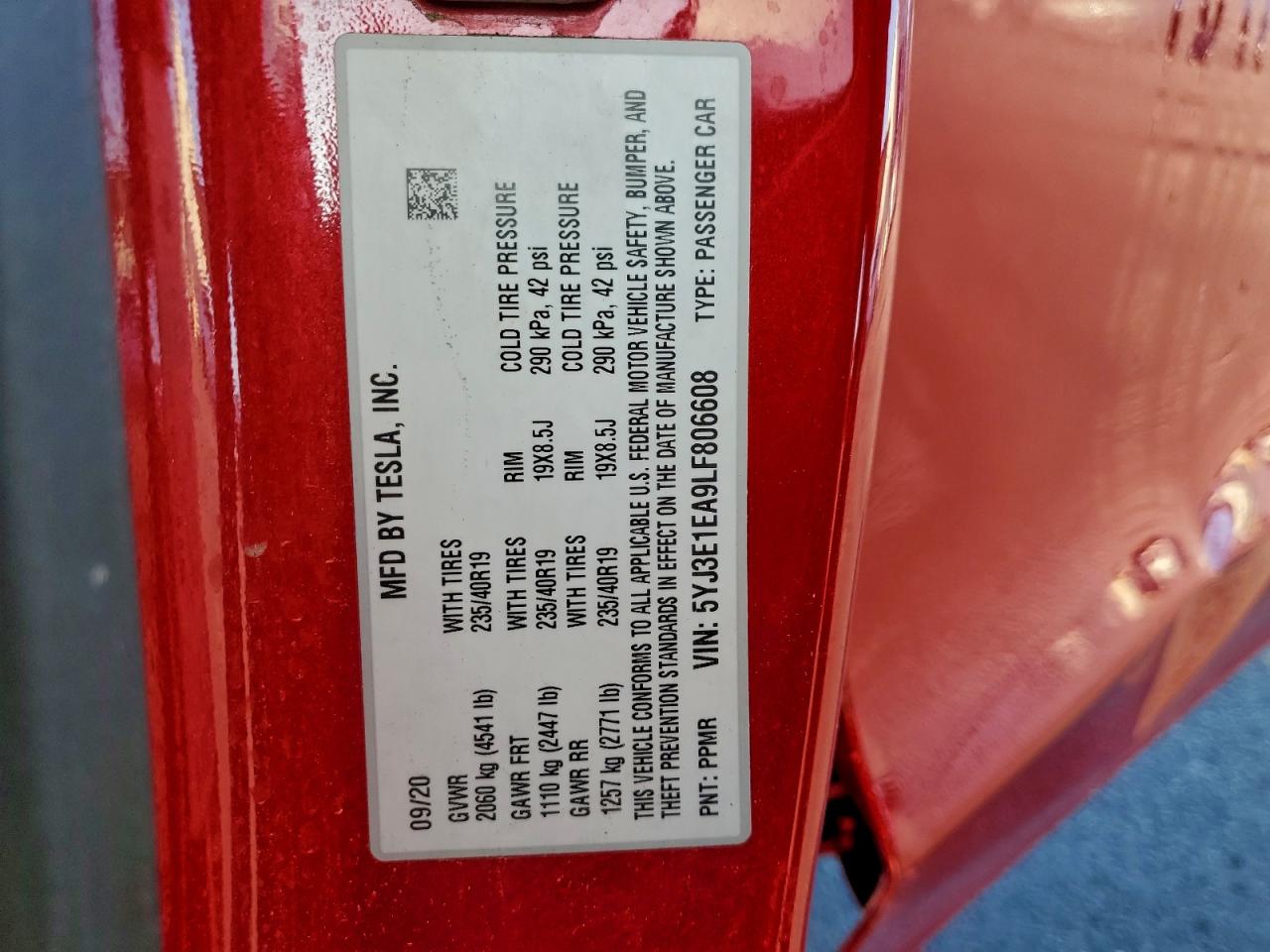 2020 TESLA MODEL 3 photo 12