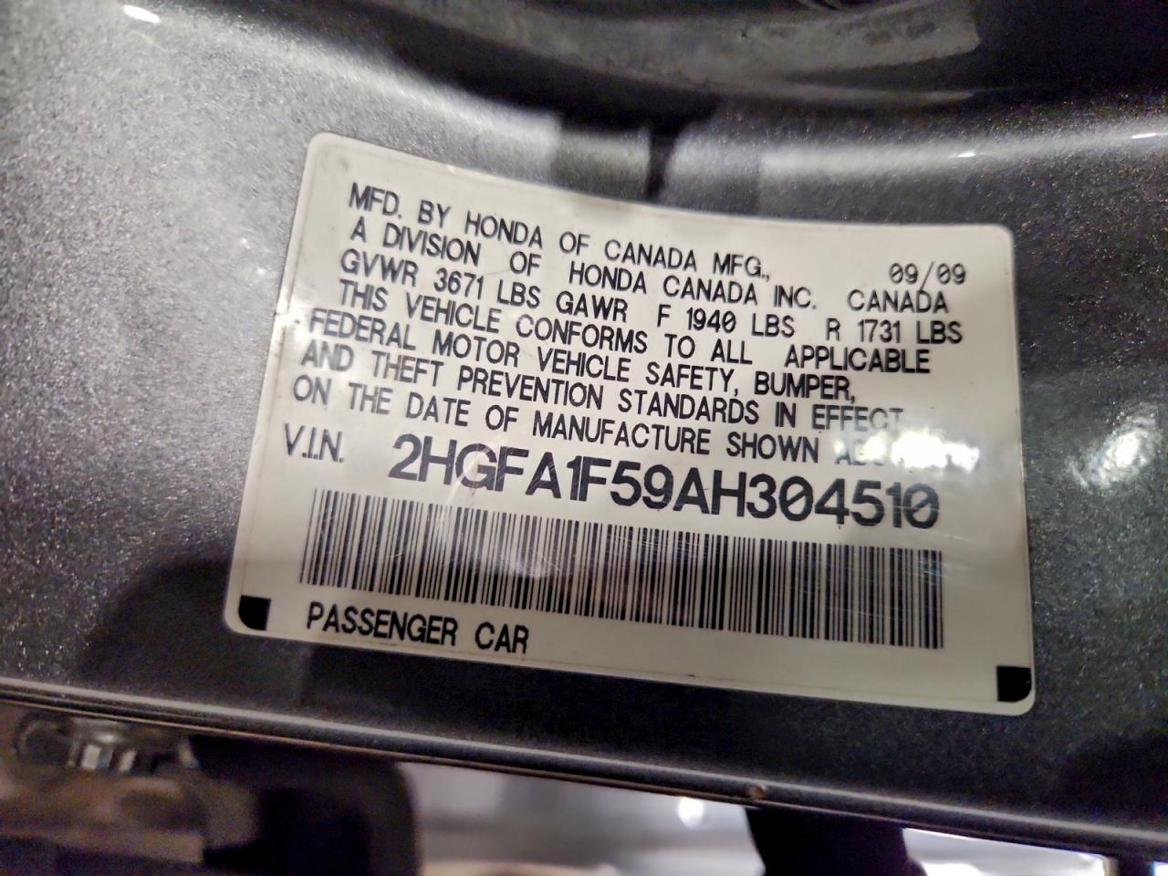 2010 HONDA CIVIC LX photo 13
