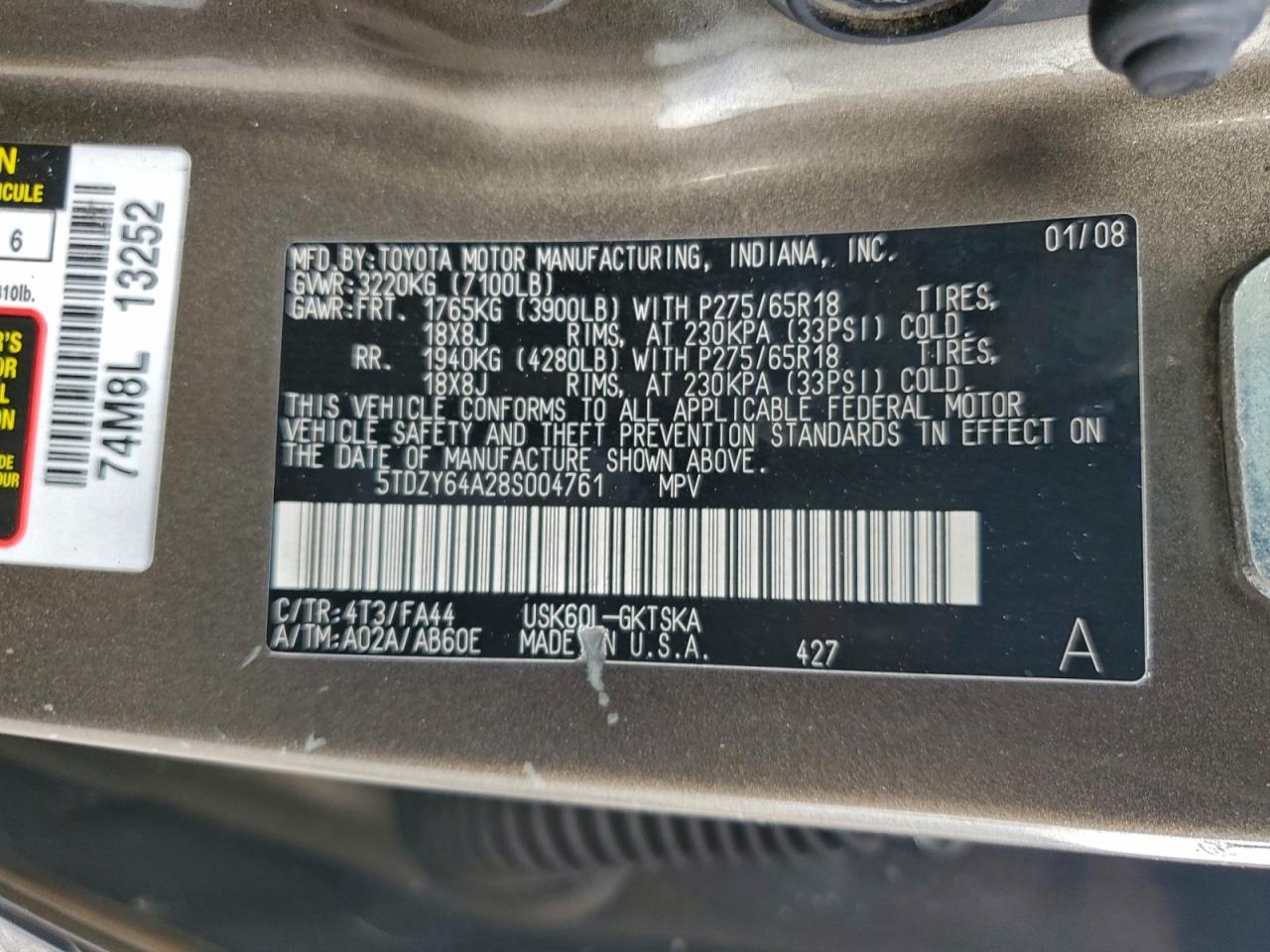 2008 TOYOTA SEQUOIA SR5 photo 13