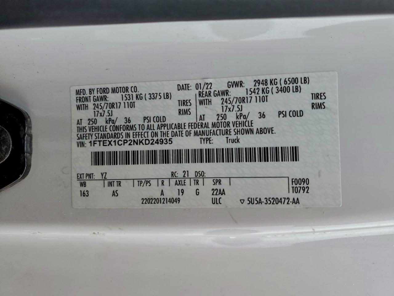 2022 FORD F150 SUPER CAB photo 12