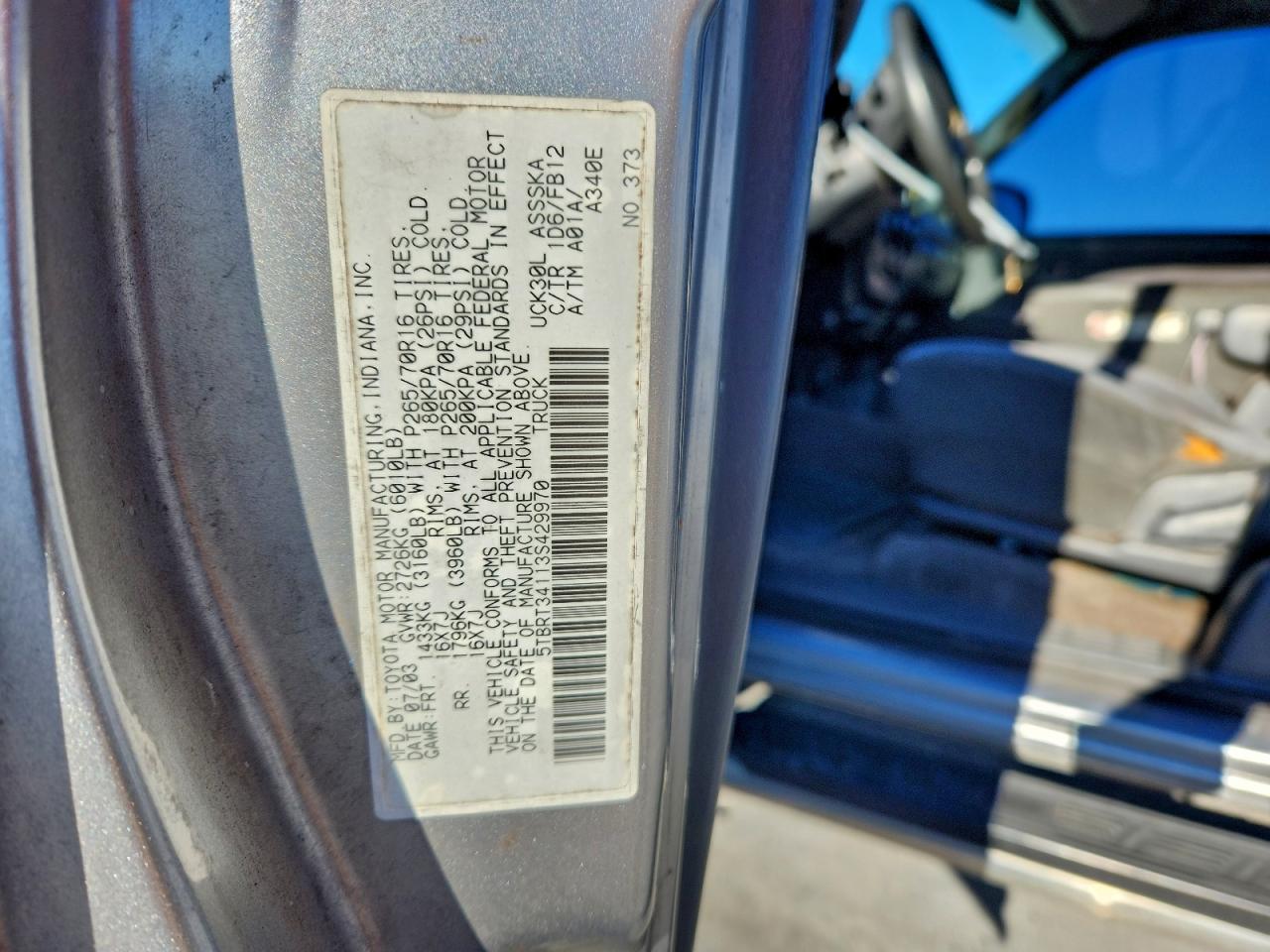 2003 TOYOTA TUNDRA ACCESS CAB SR5 photo 12