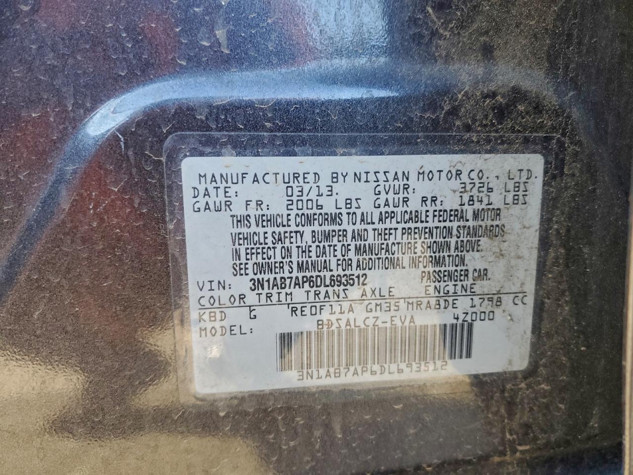 2013 NISSAN SENTRA S photo 13