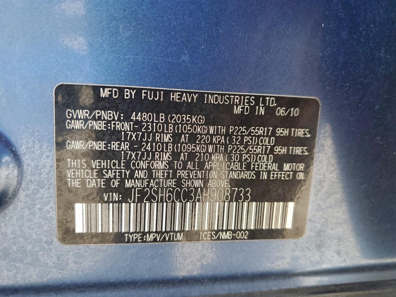 2010 SUBARU FORESTER 2.5X PREMIUM photo 13