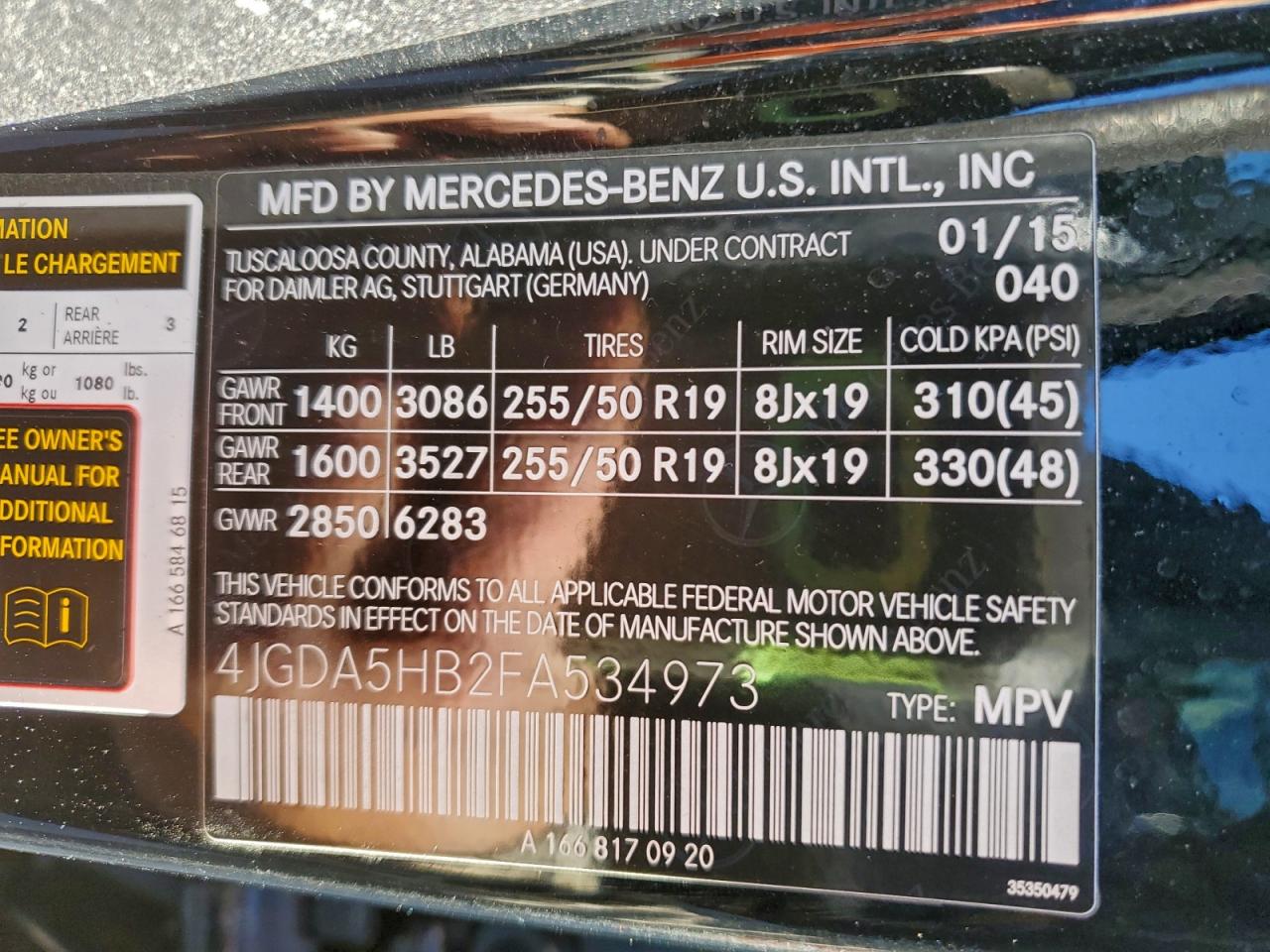 2015 MERCEDES-BENZ ML 350 4MATIC photo 13
