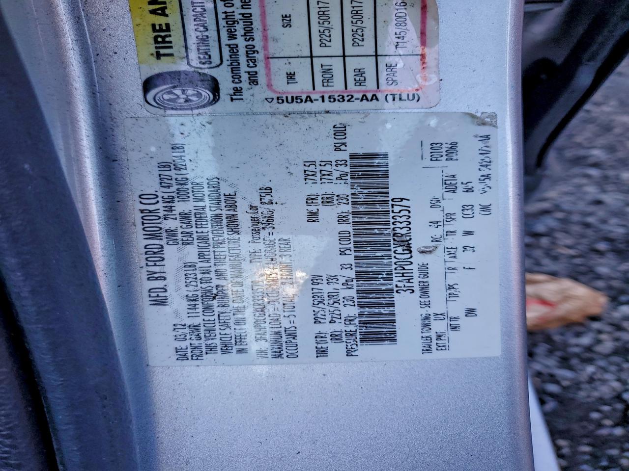 2012 FORD FUSION SEL photo 12