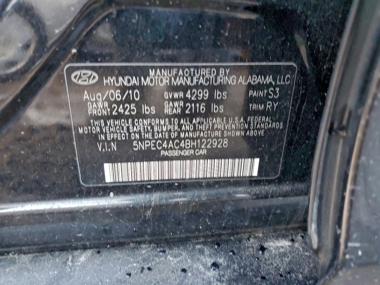 2011 HYUNDAI SONATA SE photo 12