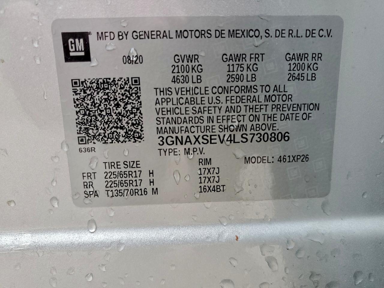 2020 CHEVROLET EQUINOX LS photo 12