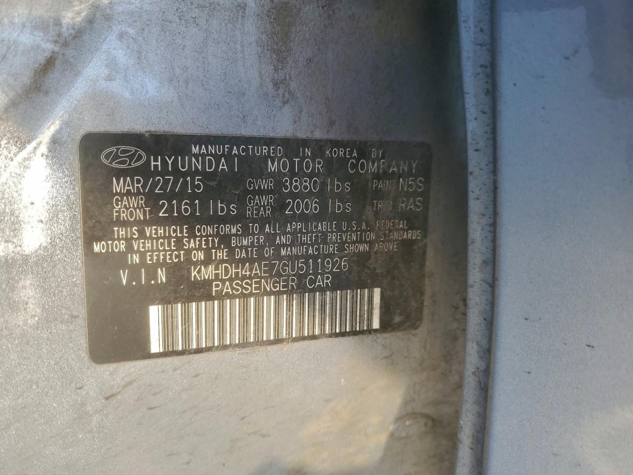 2016 HYUNDAI ELANTRA SE photo 13