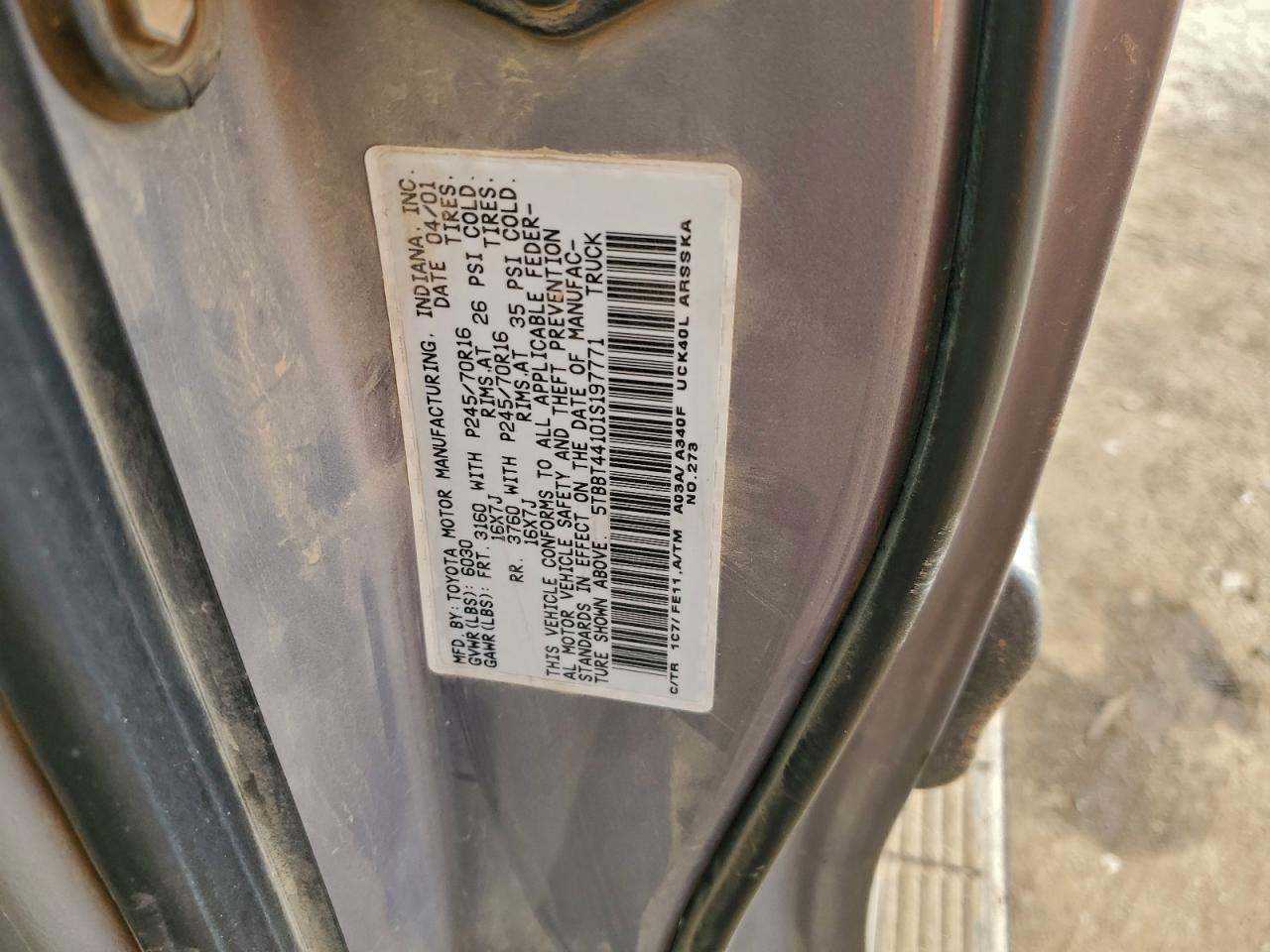 2001 TOYOTA TUNDRA ACCESS CAB photo 12